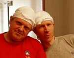 Jos and Otto with head bandages